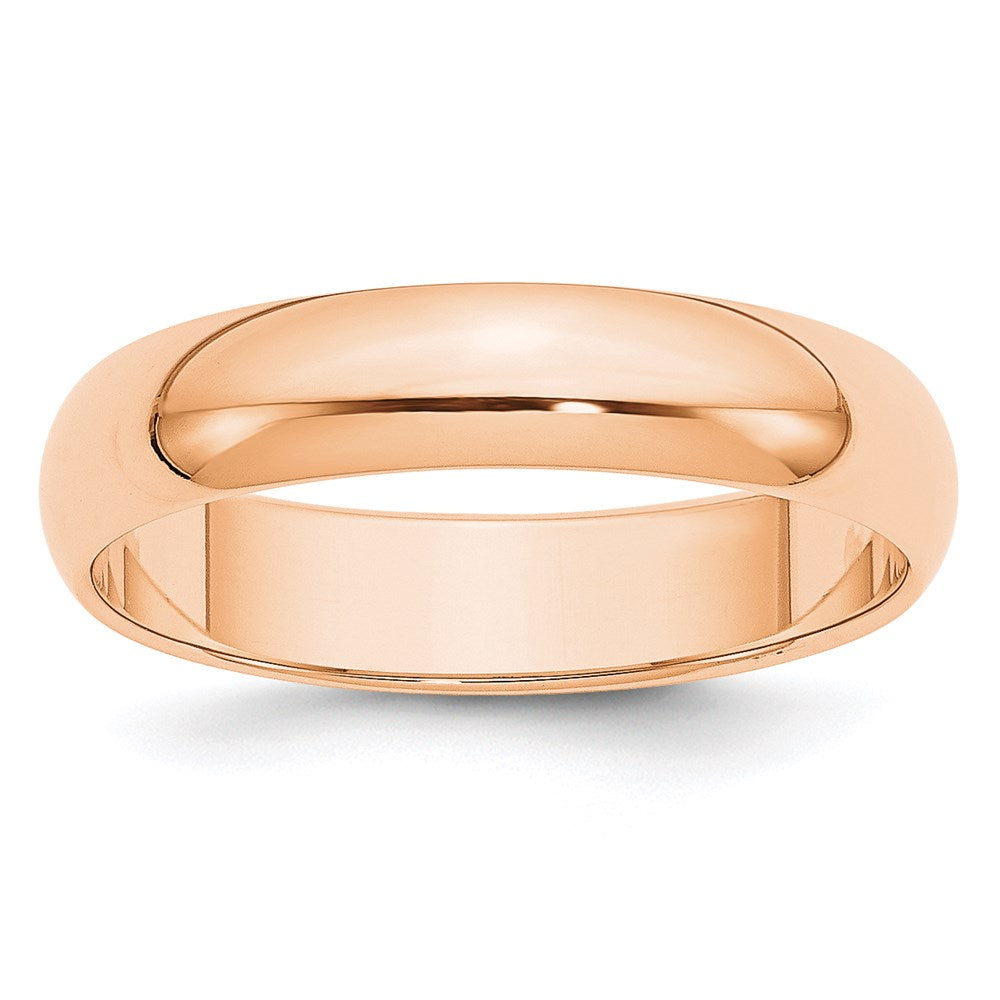 10k Rose Gold 5mm Half Round Wedding Band Size 13
