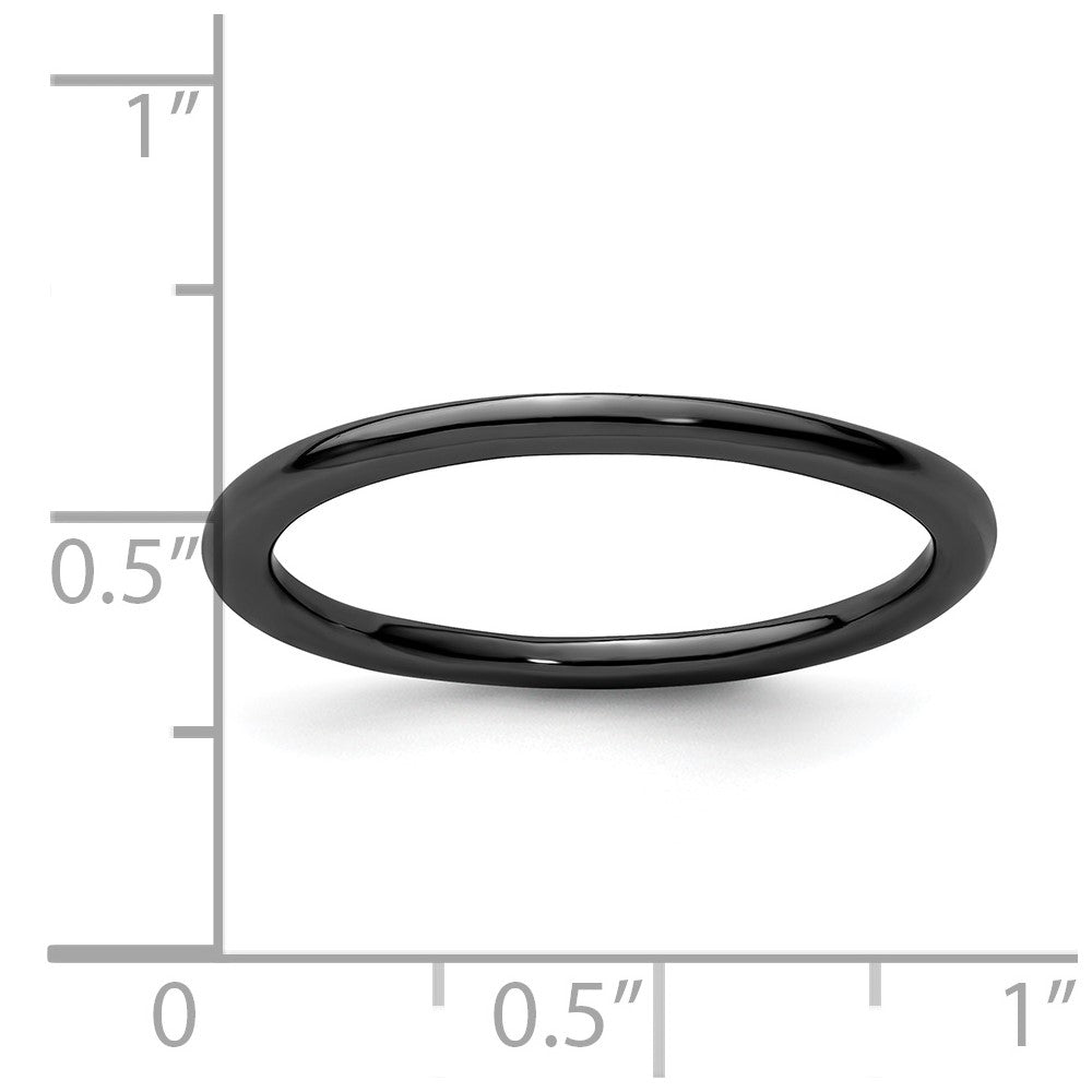 Sterling Silver Stackable Expressions Black-plated Polished Ring Size -10