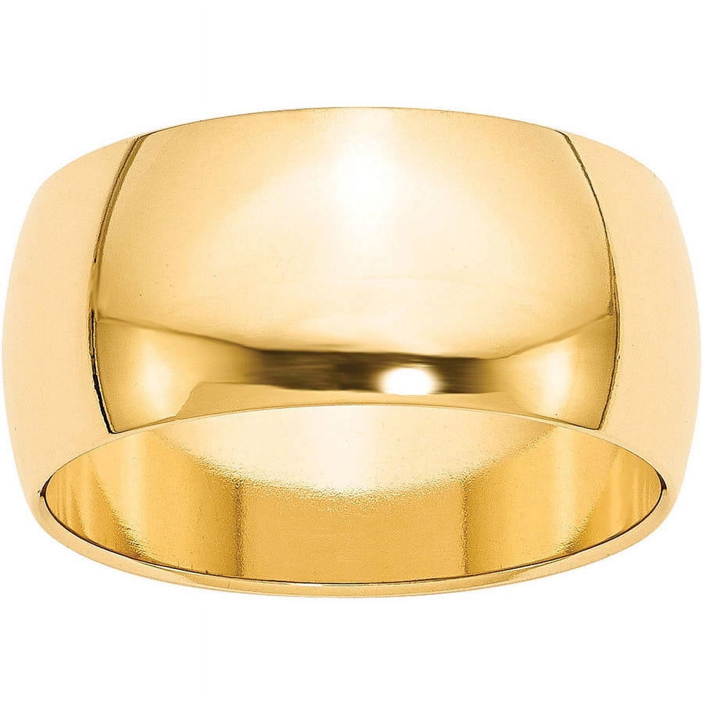 14k Yellow Gold 10mm Half-Round Wedding Band Size 11