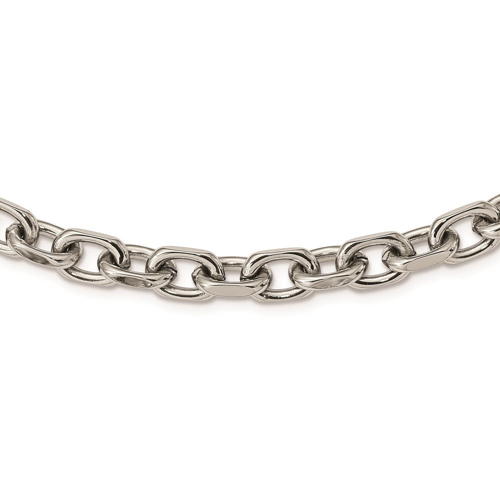 Stainless Steel Polished 8.5mm 24in Cable Chain