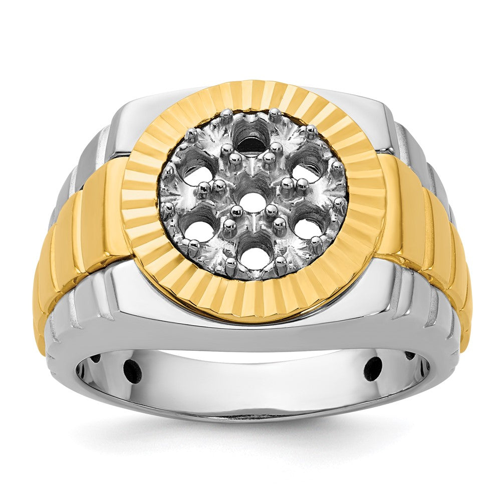IBGoodman 14k Two-tone Men's Polished Satin and Textured Ring Mounting