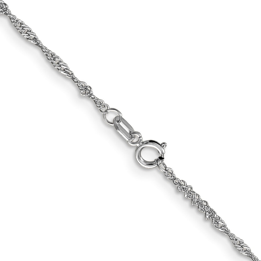 14K White Gold 22 inch 1.4mm Singapore with Spring Ring Clasp Chain