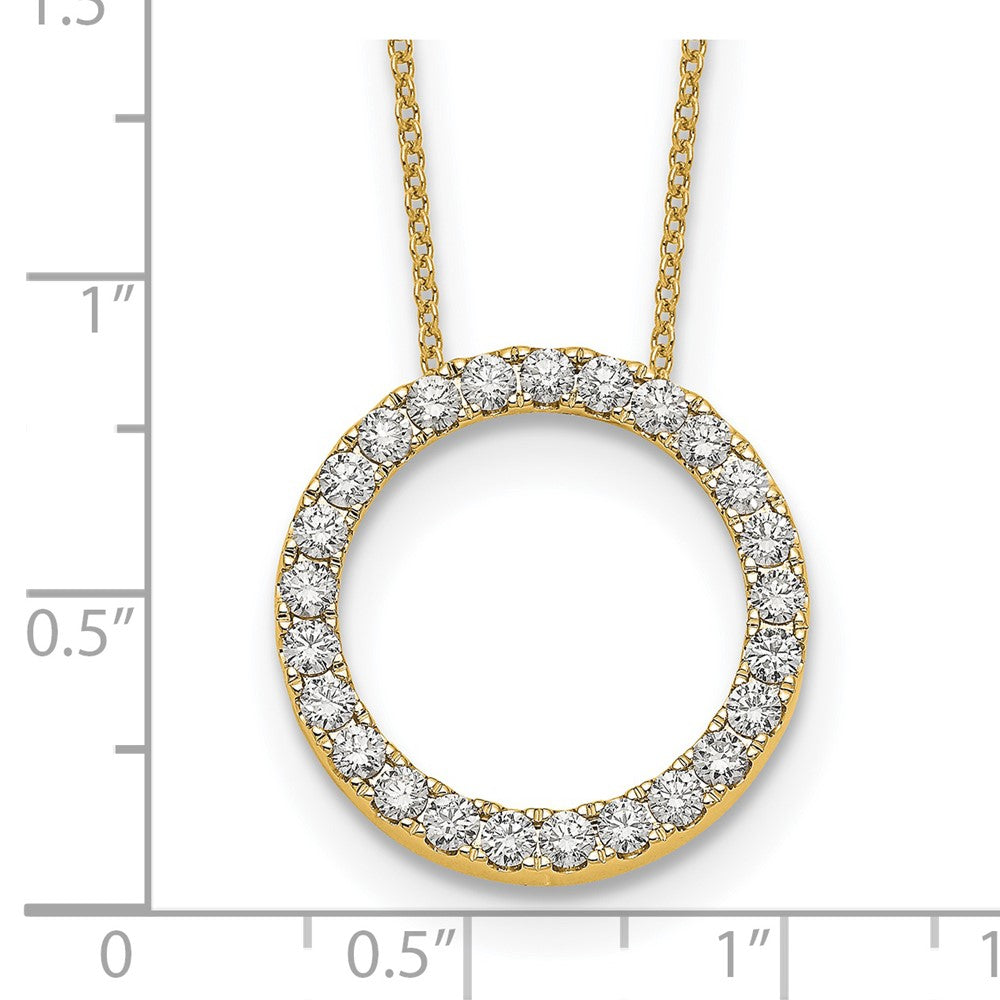True Origin 14k 1 carat Lab Grown Diamond VS DEF 18 inch Eternity Pendant Necklace