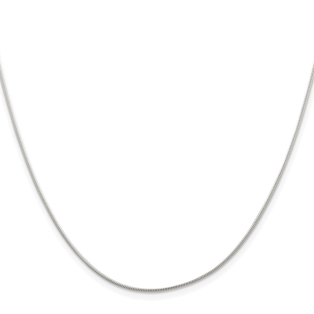 Sterling Silver 1mm Round Snake Chain 18 Inches