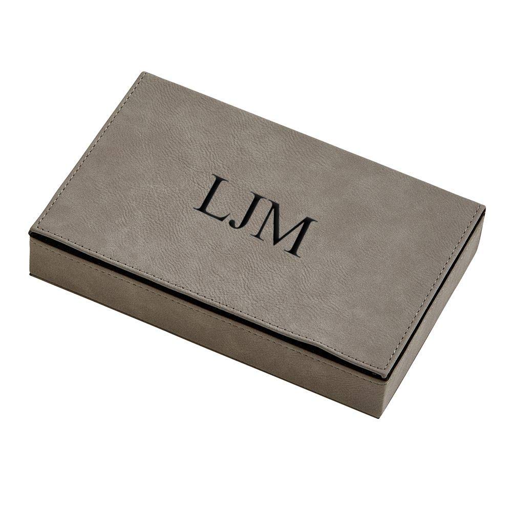 Grey Leatherette 5 Dice and 2 Card Deck Set QGM21731