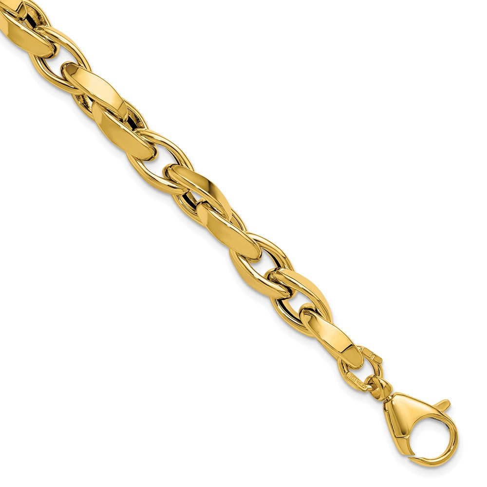14K Polished Fancy Twisted Link Bracelet 8  inches