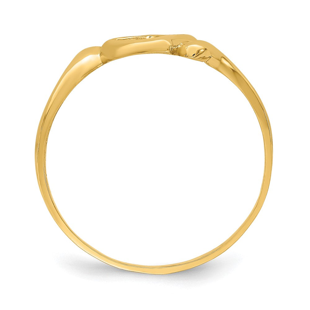 14k Open Heart w/Swirl Ring Size 7.25