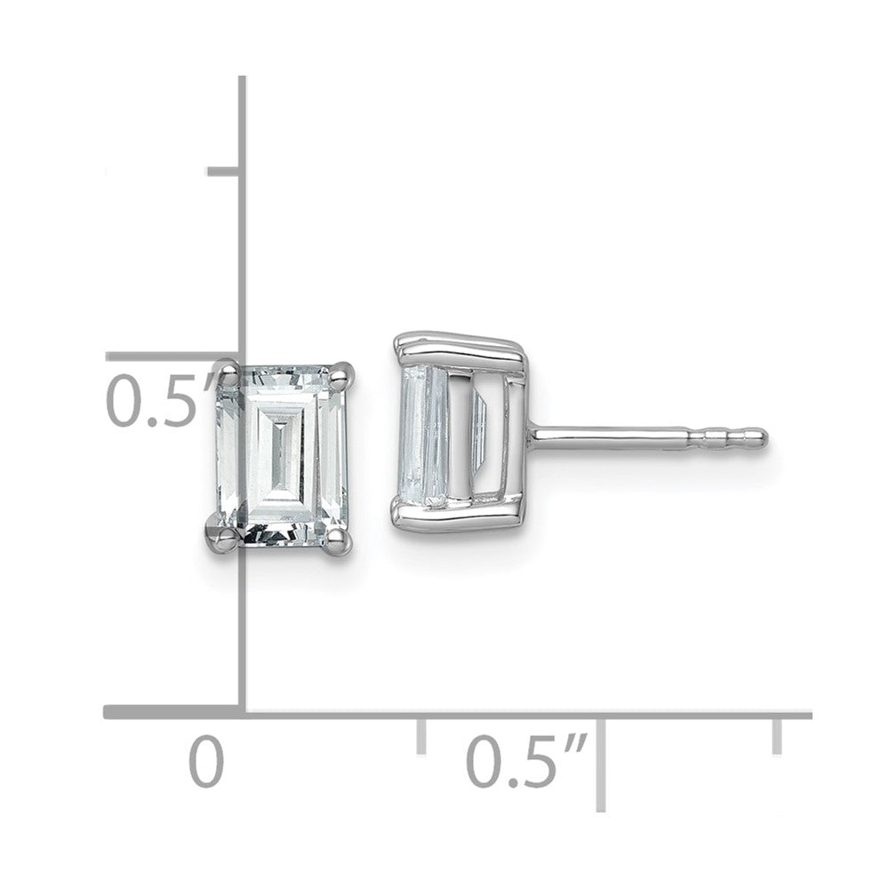 14k White Gold 2 carat Lab Grown Diamond VS+ F+ Emerald Complete Four Prong Stud Earrings