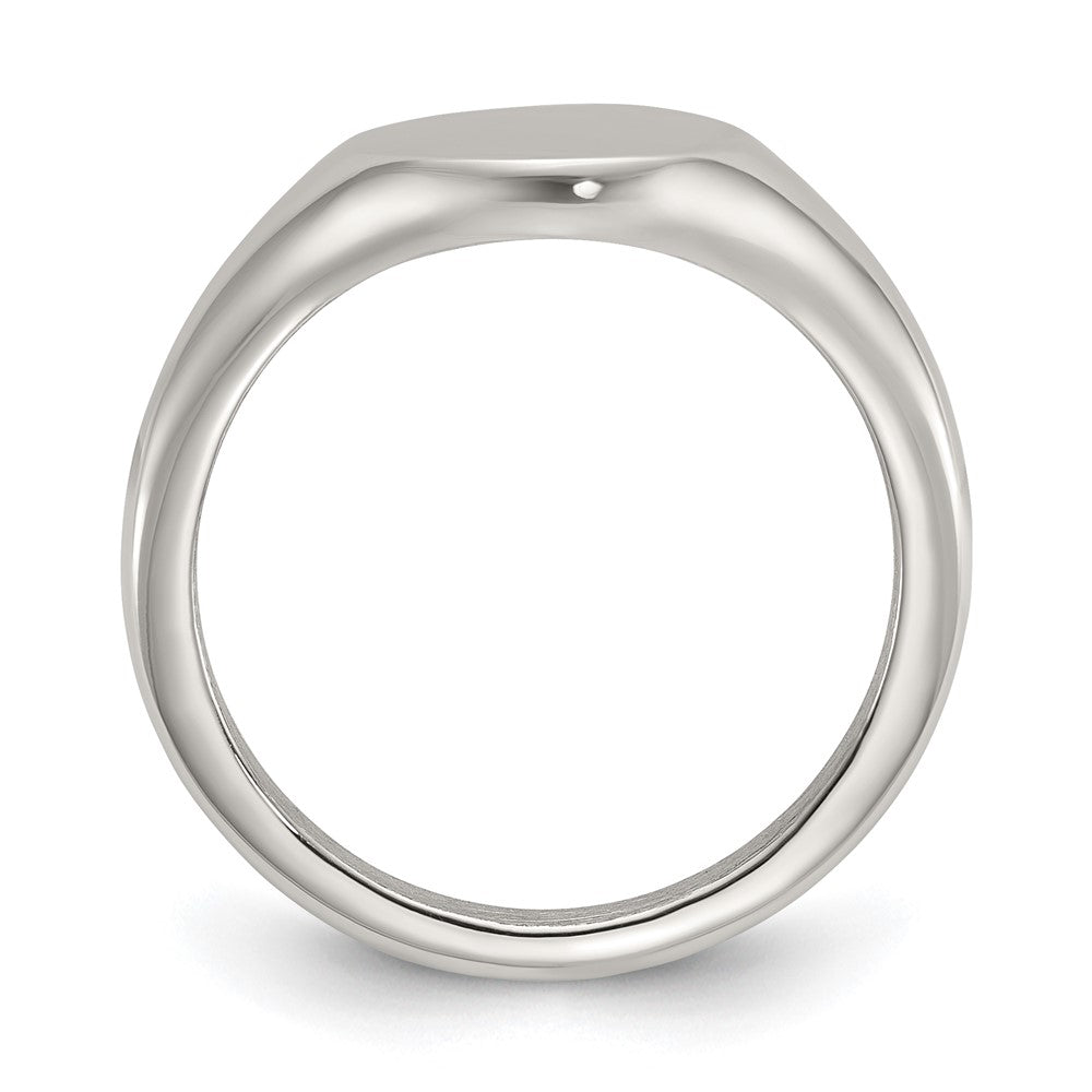 Chisel Stainless Steel Polished Round Disk Ring Size - 6