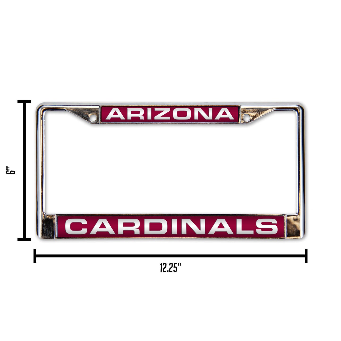 Arizona Cardinals License Plate Frame Laser Cut Chrome