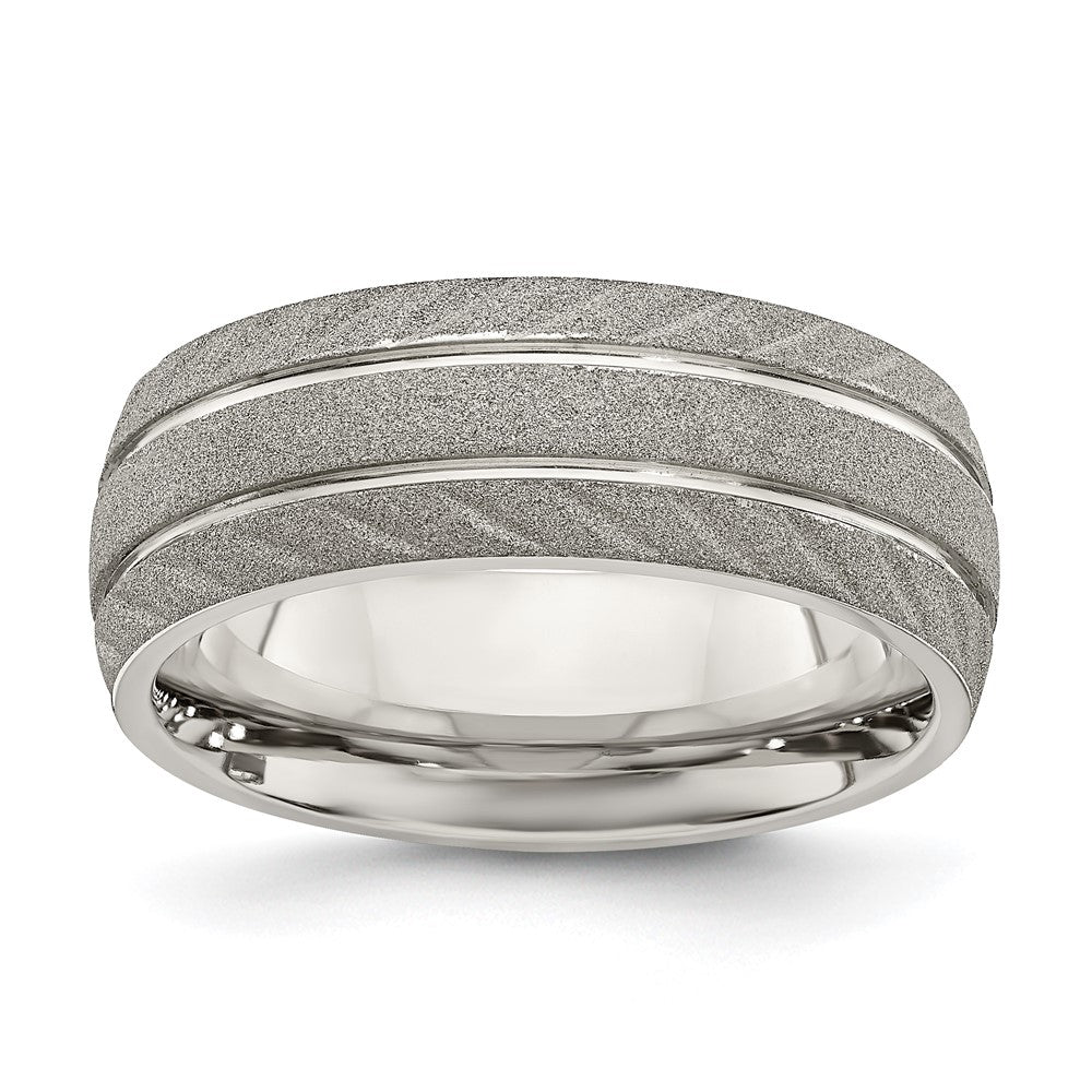 Stainless Steel Polished and Satin 8mm Band Size - 9.5