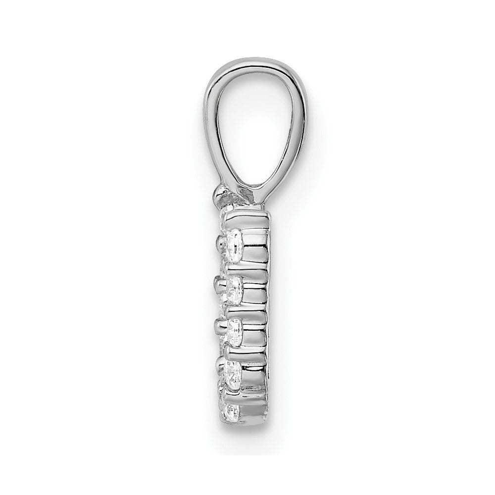 14k White Gold 1/8 carat Lab Grown Diamond VS/SI+ G+ Letter U Initial Pendant