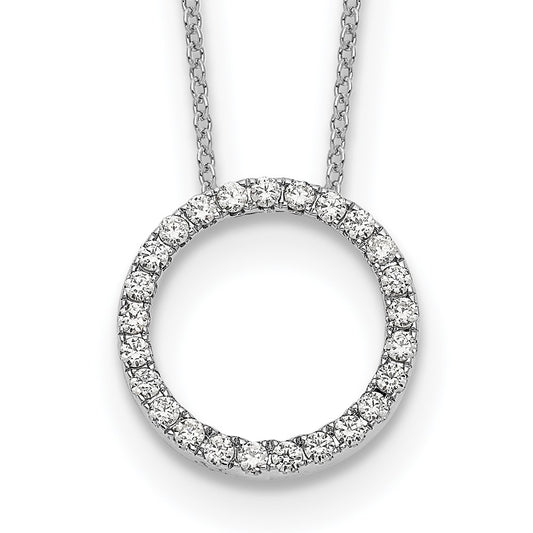 True Origin 14k White Gold 1/2 carat Lab Grown Diamond VS DEF 18 inch Eternity Pendant Necklace