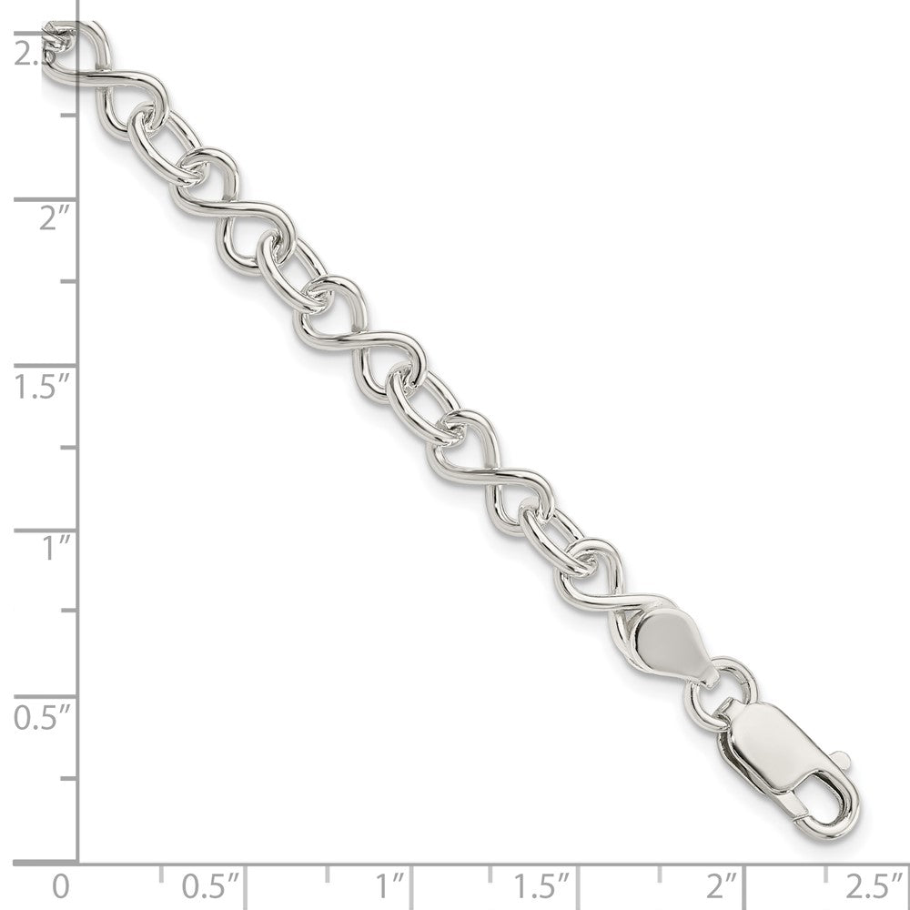 Sterling Silver Polished Fancy Link Bracelet 7.5 inches
