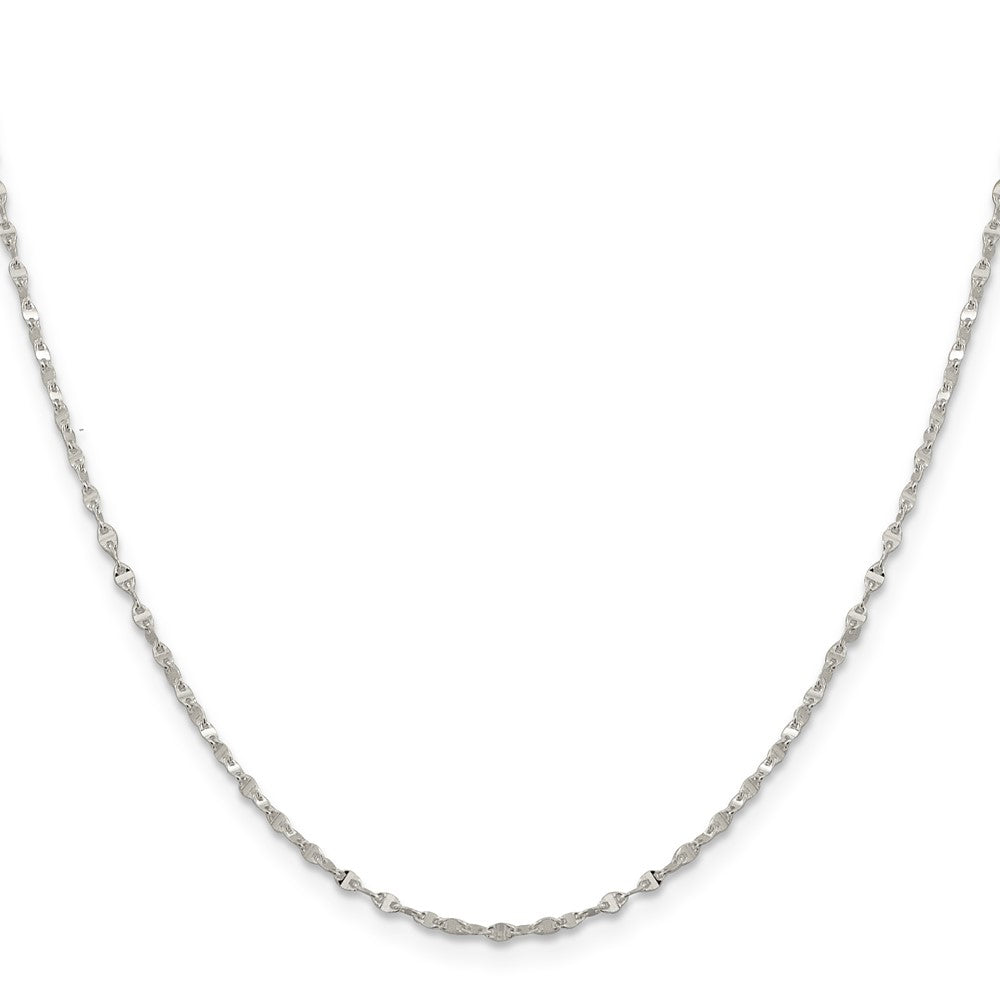 Sterling Silver 1.75mm Fancy Wave Flat Link Chain 24 Inches