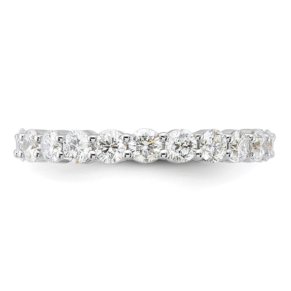 14k White Gold 1 1/2 carat Lab Grown Diamond VS+ F+ Round Complete Channel Set Size 8 Eternity Band