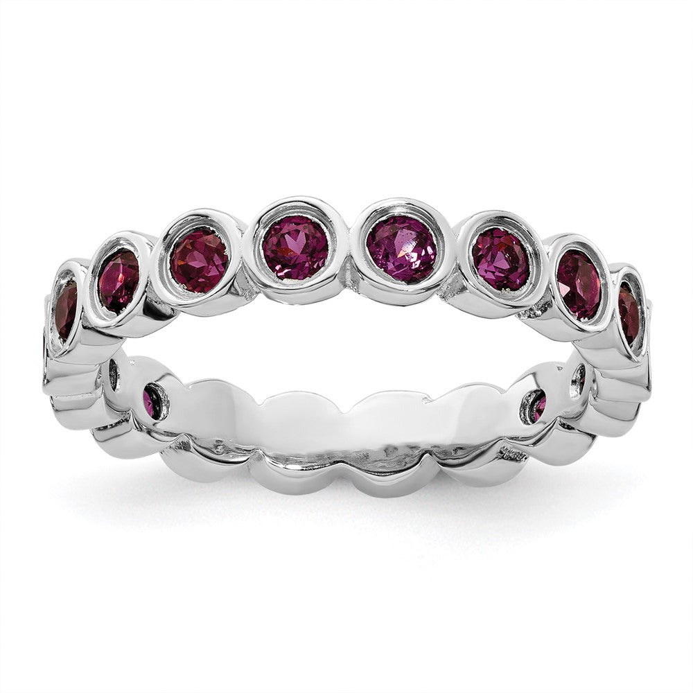 Sterling Silver Stackable Expressions Rhodolite Garnet Ring Size -7