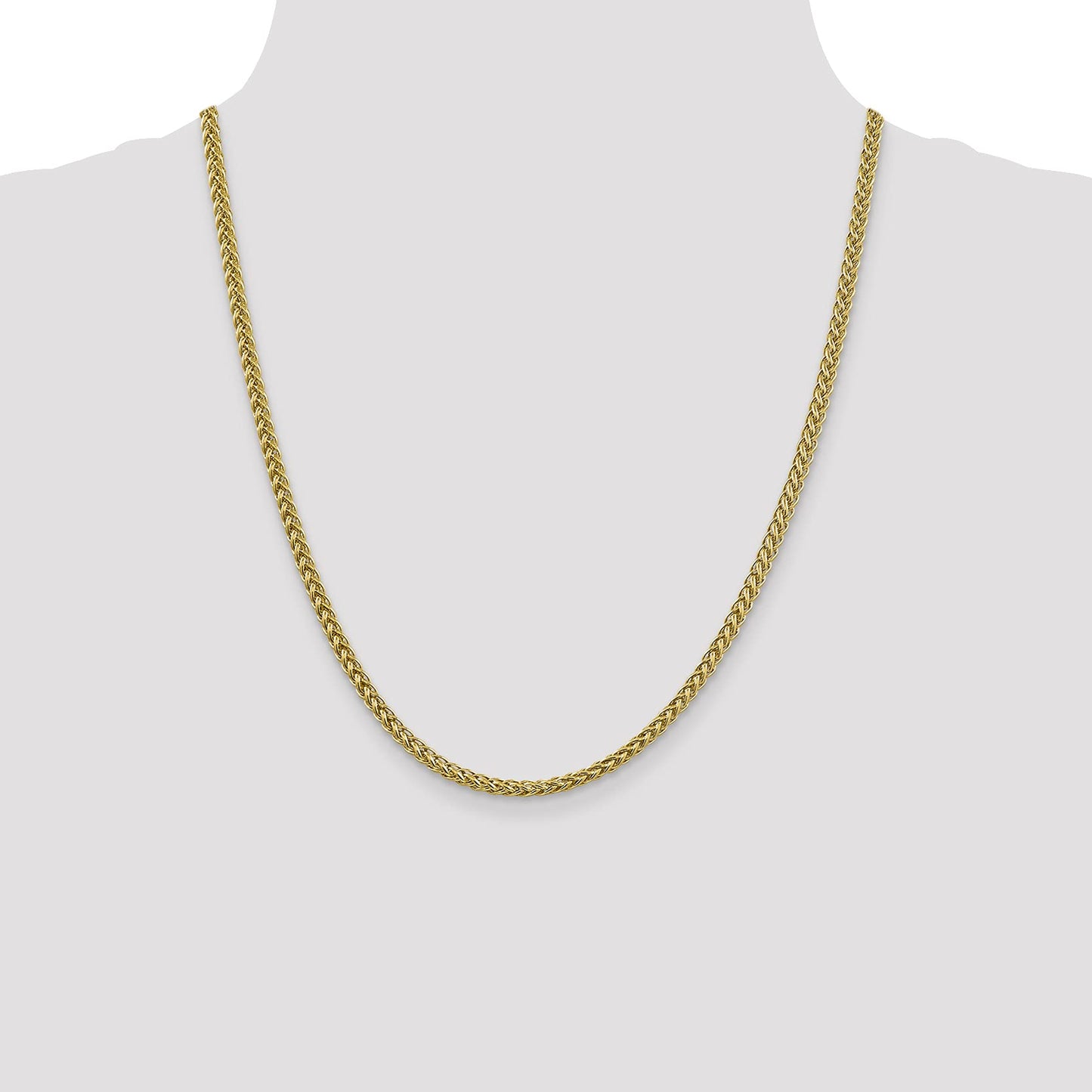 14K 20 inch 3.5mm Semi-Solid 3-Wire Wheat with Lobster Clasp Chain