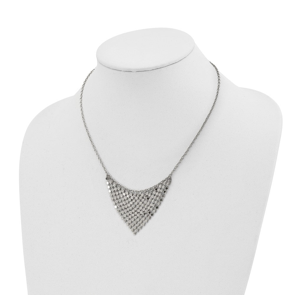 Stainless Steel Polished Fancy Dangle 17.75 inch Bib Necklace