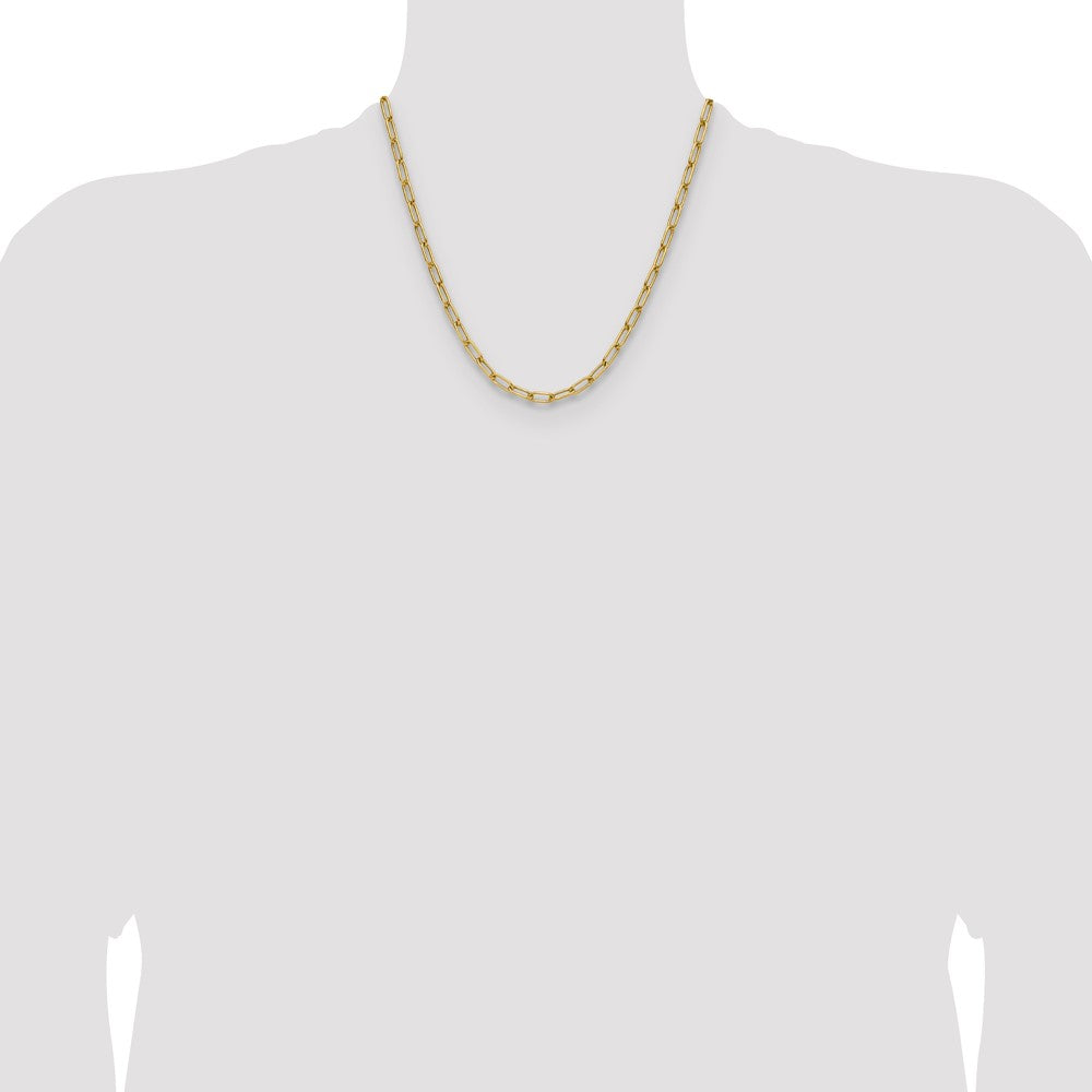 14k 4.5mm Semi-Solid Paperclip Chain