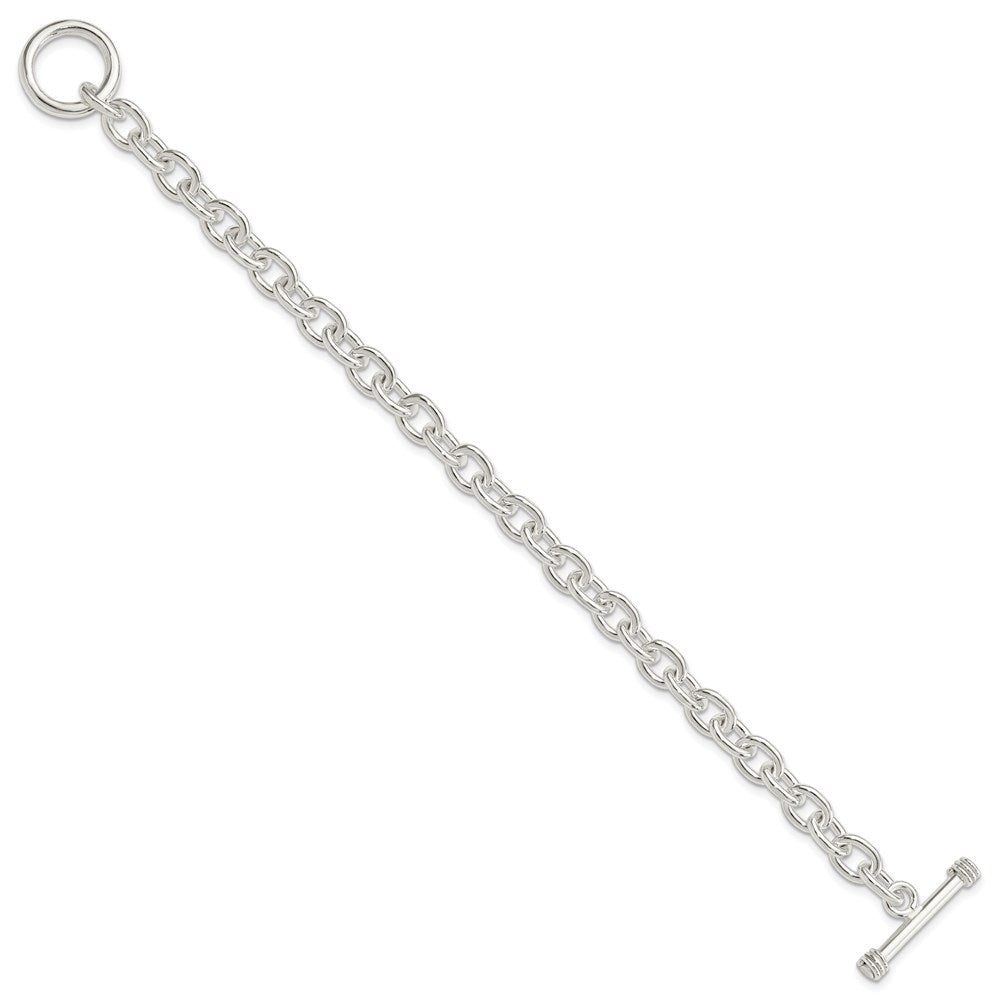 Sterling Silver 7.75inch Polished Fancy Link Toggle Bracelet 7.75 inches