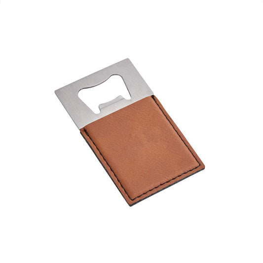 Caramel Leatherette Silver-tone Bottle Opener QGM21744