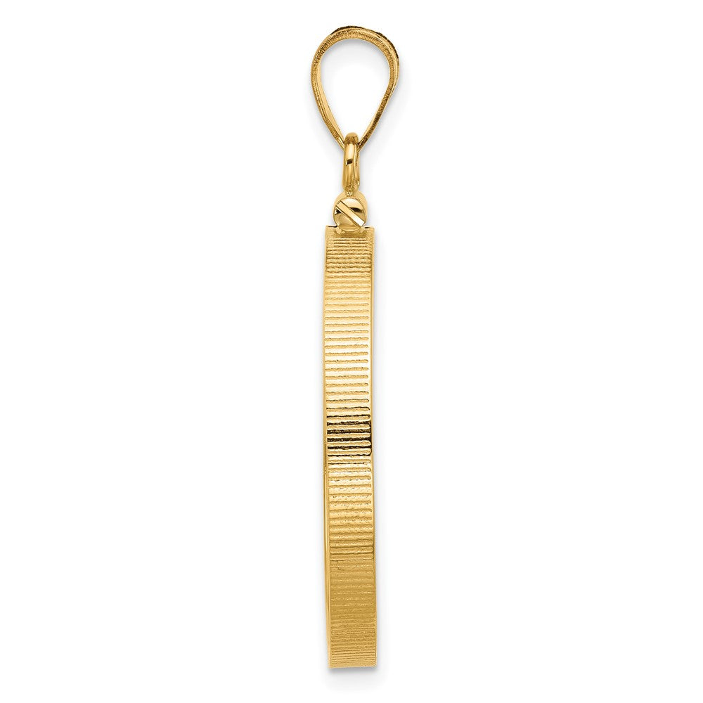 Wideband Distinguished Coin Jewelry 14k Polished 25.0mm x 2.35mm Screw Top Coin Bezel Pendant