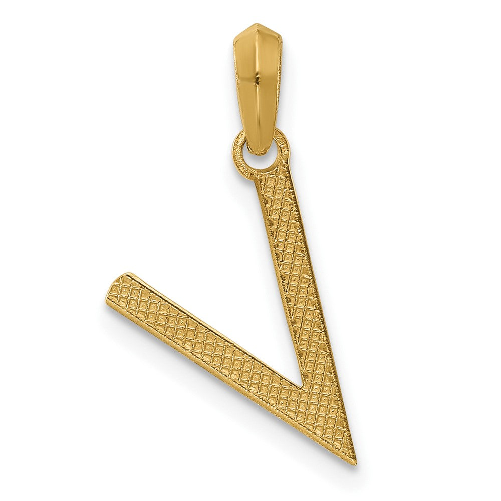 14k Yellow Gold Fancy Letter V