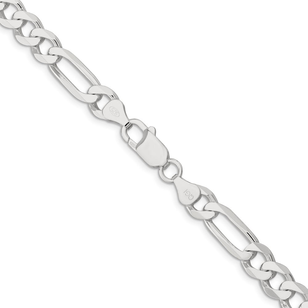 Sterling Silver 7.5mm Figaro Chain 22 Inches