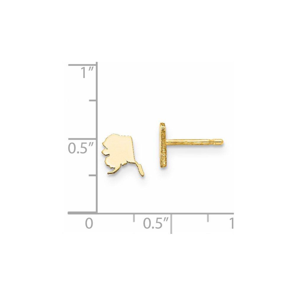 Sterling Silver/Gold-plated Alaska State Earrings