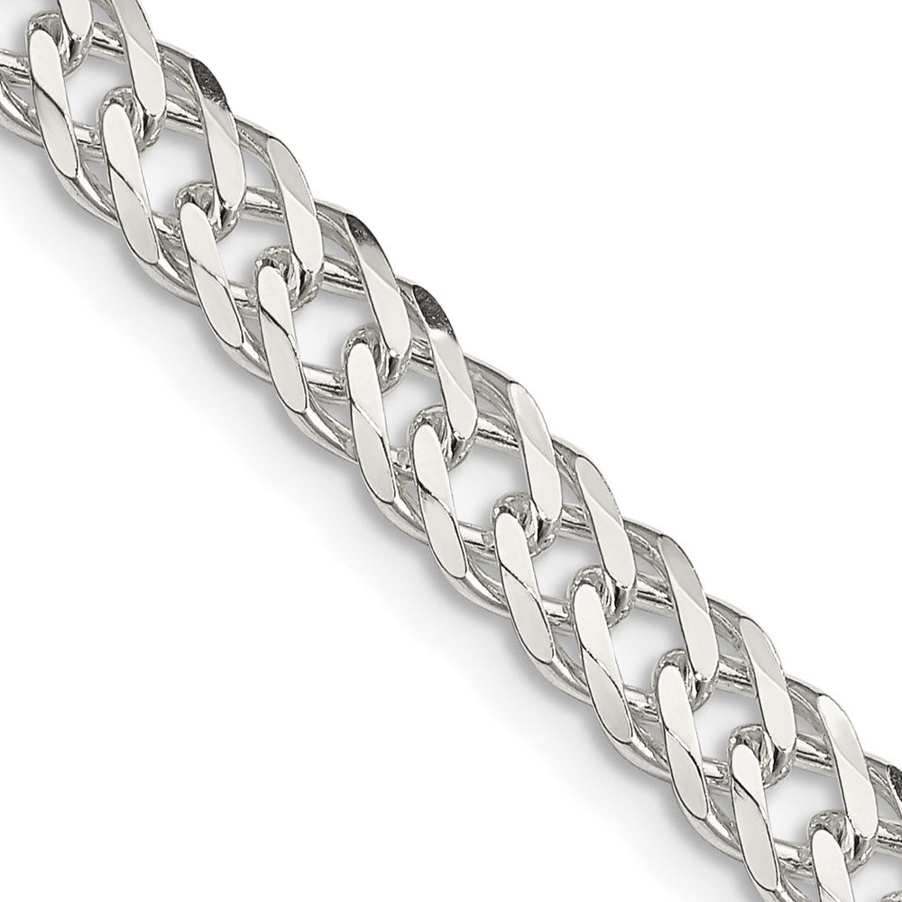 Sterling Silver 5.65mm 6 Side D/C Flat Double Curb Chain 24 Inches