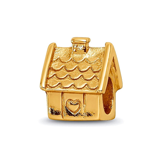 Sterling Silver Gold-plated Reflections House Bead