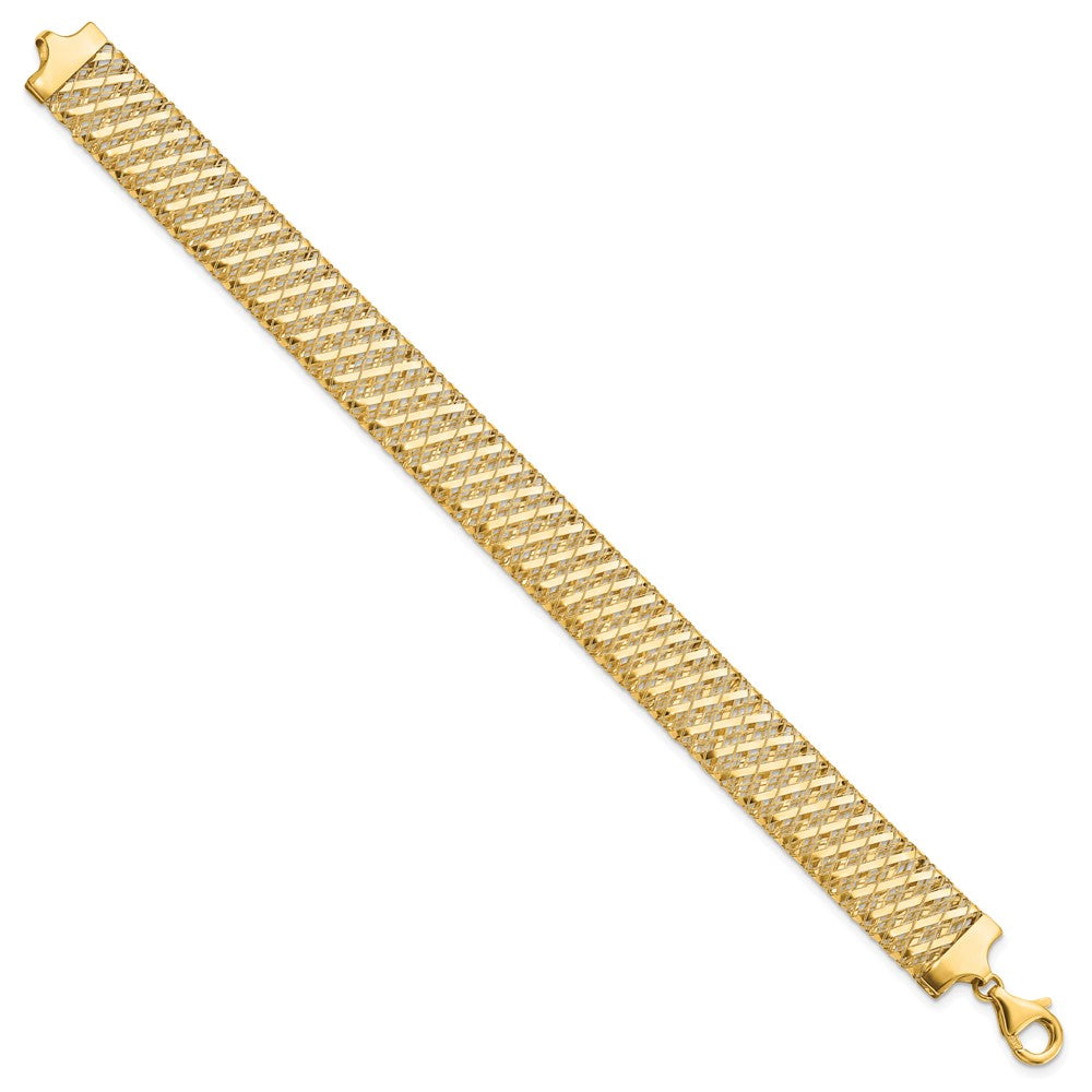 14K Fancy Stretch Bracelet 7.5  inches