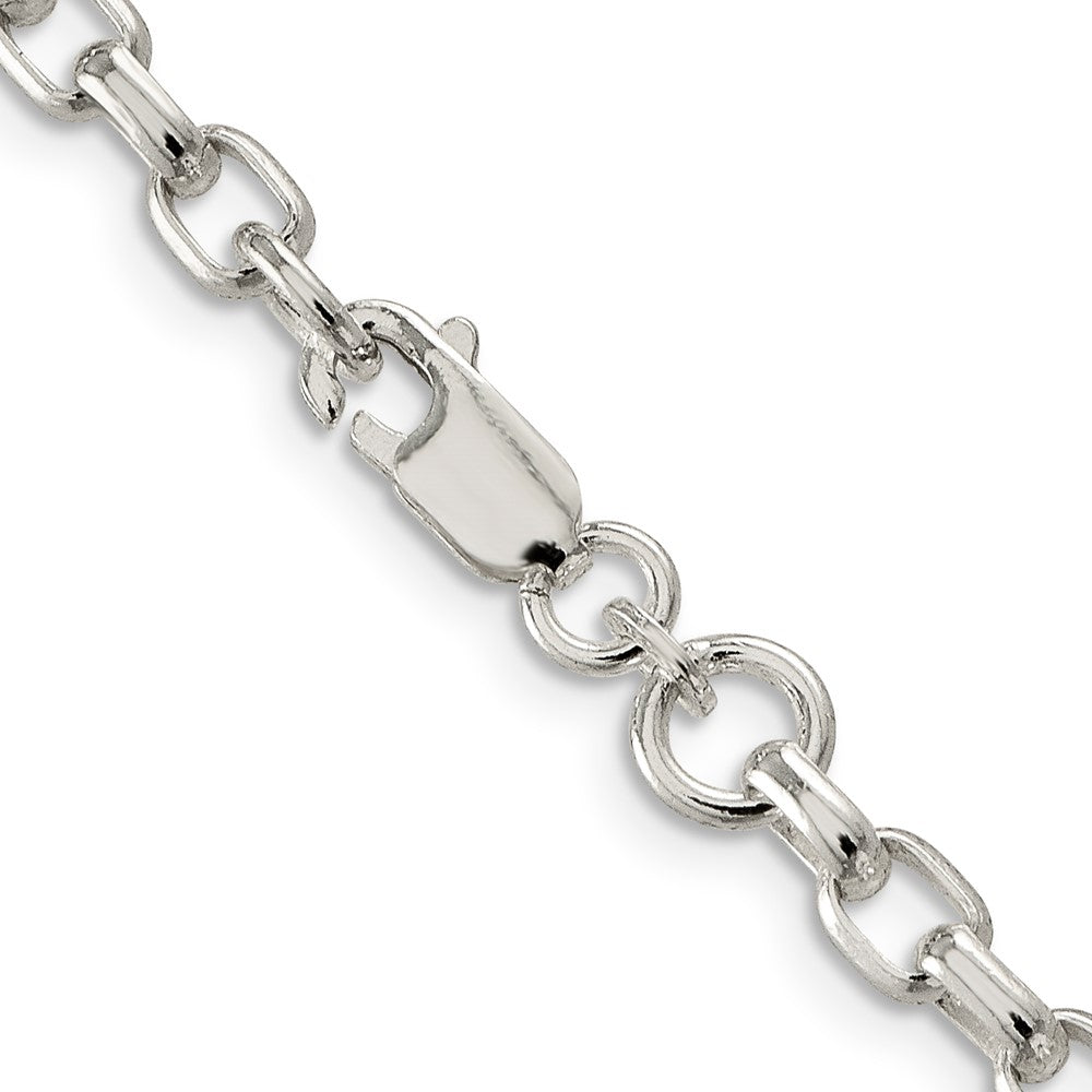 Sterling Silver 4.4mm Oval Fancy Rolo Chain 20 Inches