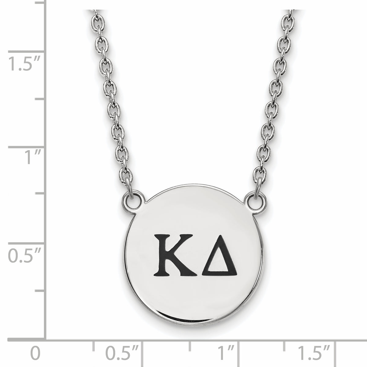LogoArt SS017KD-18 Sterling Silver Kappa Delta Enamel Pendant with Necklace, Small