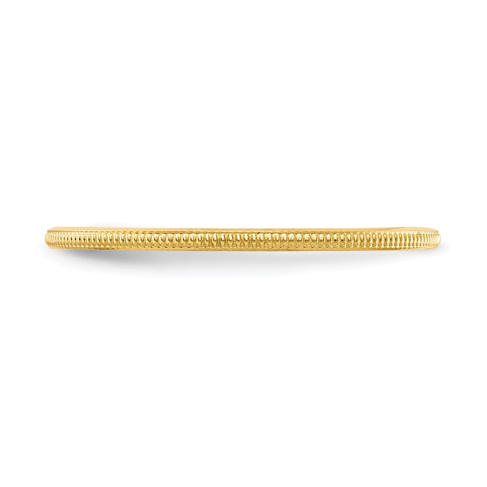 10K Yellow Gold 1.2mm Milgrain Stackable Band Size 7