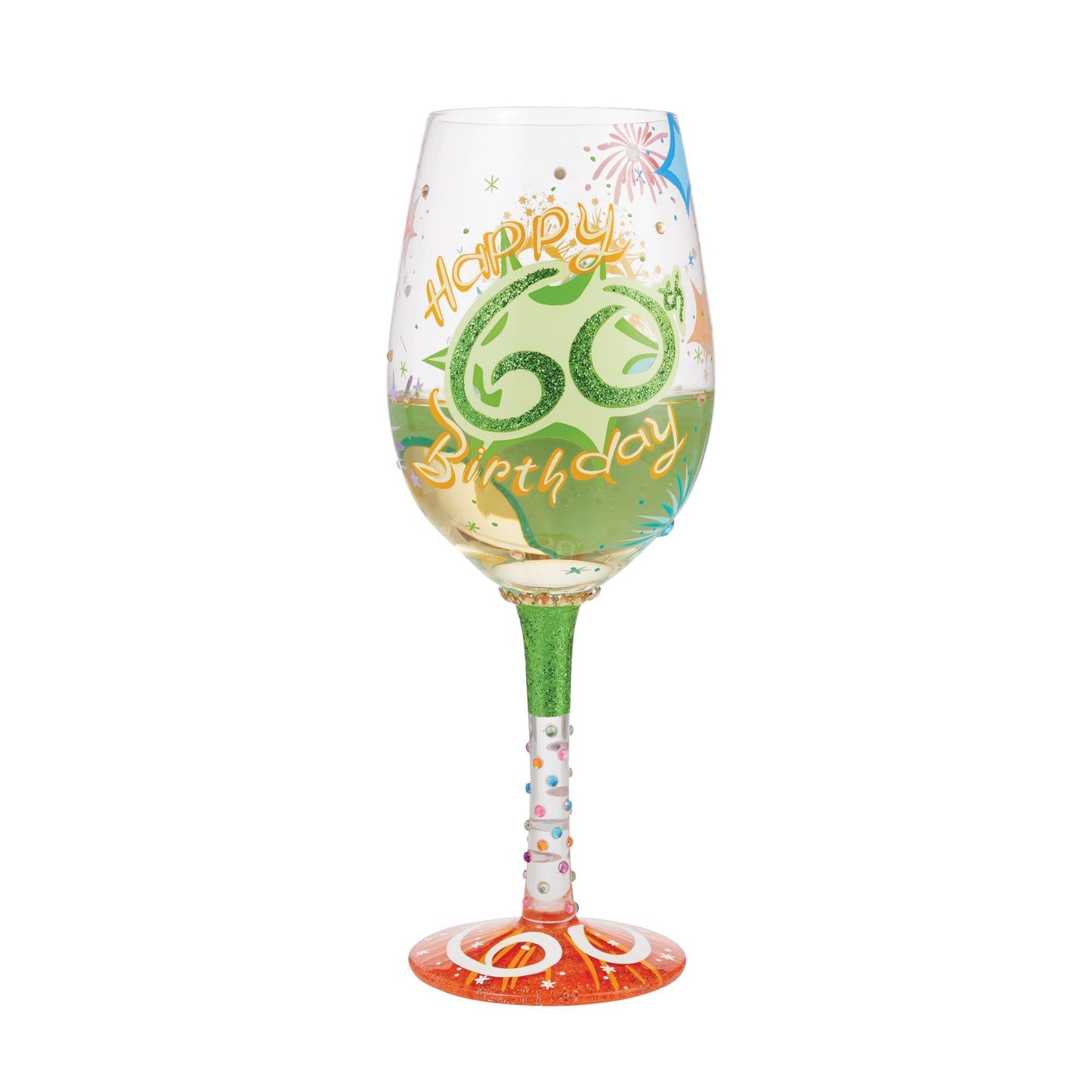 Lolita Happy 60th Birthday Wine Glass 9in H
