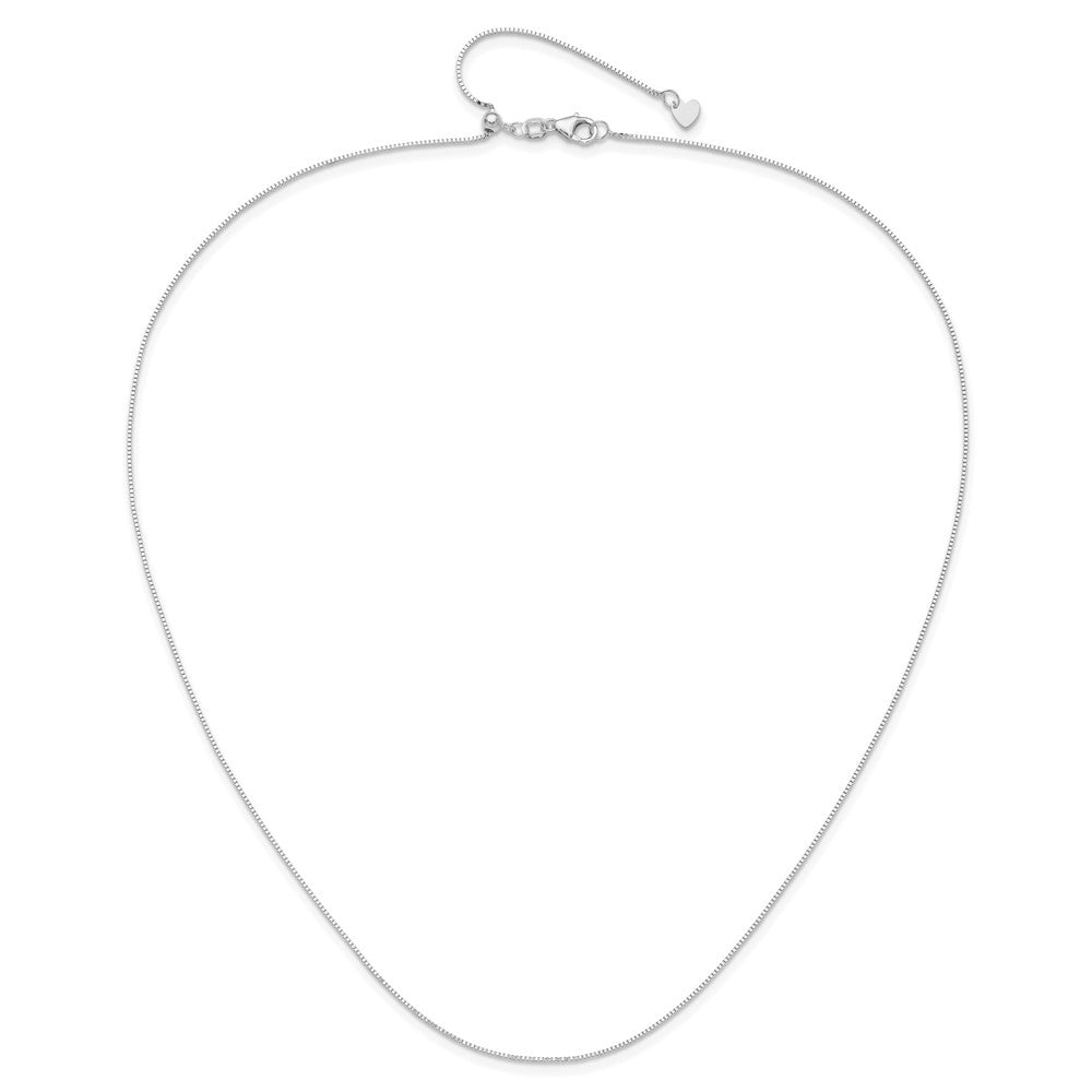 10K White Gold Adjustable .7mm Box Chain