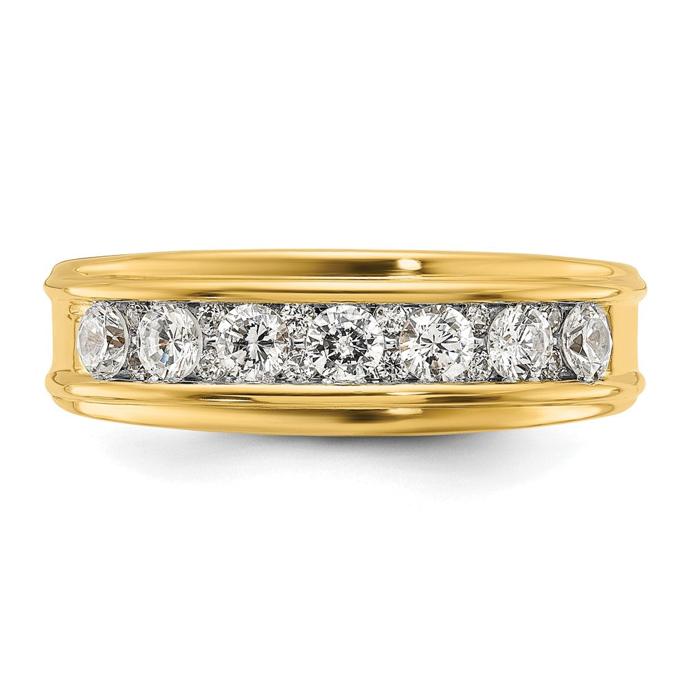 IBGoodman 14k 7/8 carat Lab Grown Diamond VS/SI+ G+ Seven Stone Complete Polished Men's Ring