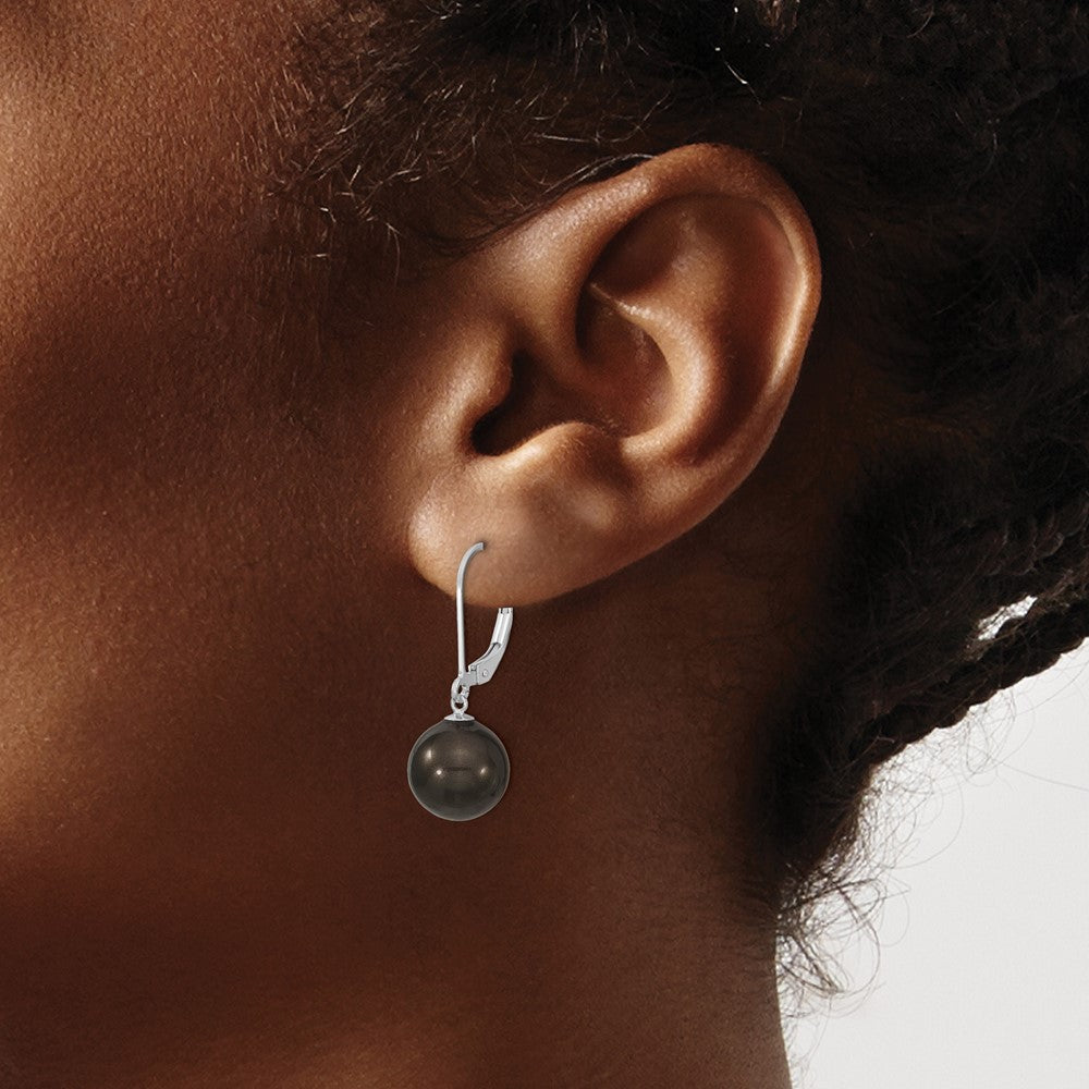 Sterling Silver Rhodium-Plated 2mm Heart Hoop Earrings