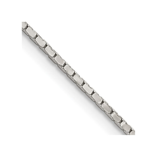 Sterling Silver 1.25mm Mirror Box Chain 18 Inches