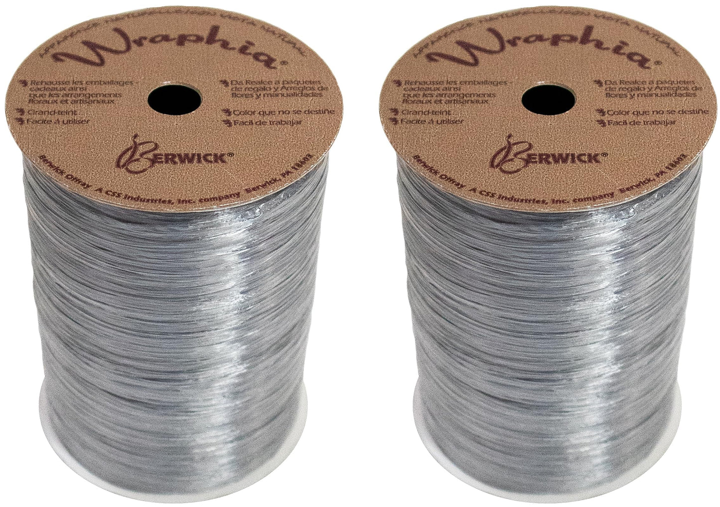 Pearlized Raffia Ribbon Roll 100 Yards for Kraft Packaging and Decoration (Silver)