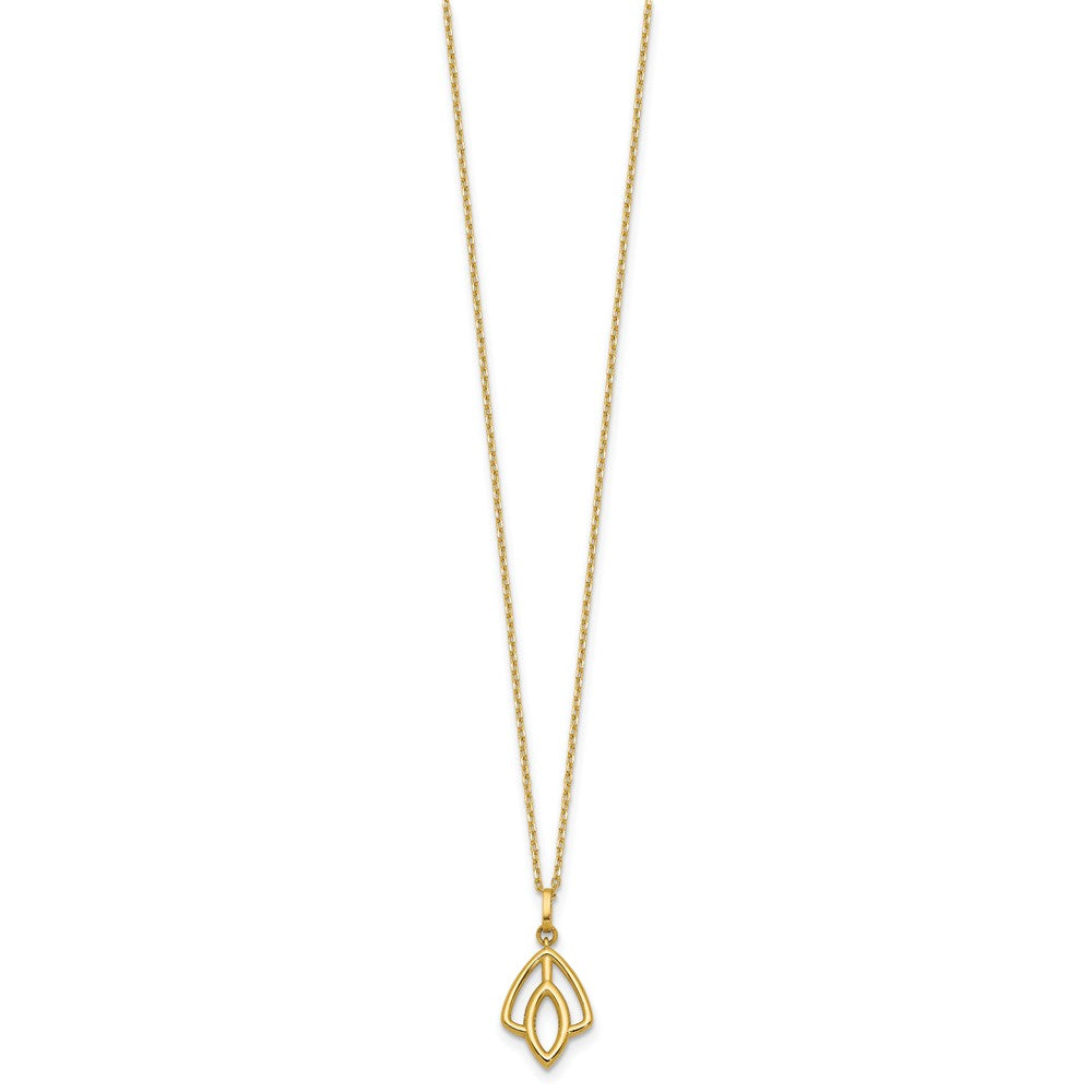 14K Polished Floral Pendant Necklace