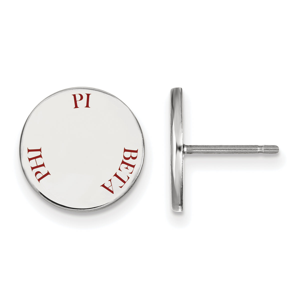 Sterling Silver Official Licensed Greek Sororities Pi Beta Phi (???) Enameled Post Earrings