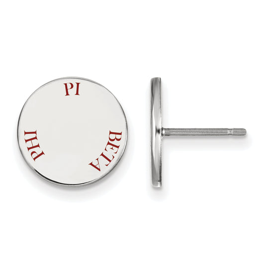 Sterling Silver Official Licensed Greek Sororities Pi Beta Phi (???) Enameled Post Earrings