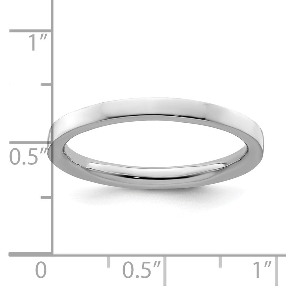Sterling Silver Stackable Expressions Rhodium Polished Ring Size -5