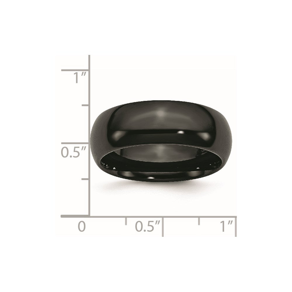 Black Ceramic 8mm Polished Band Size - 10