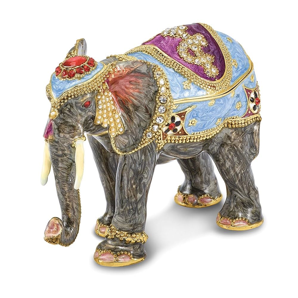 Pewter Kathmandu Elephant Trinket Box