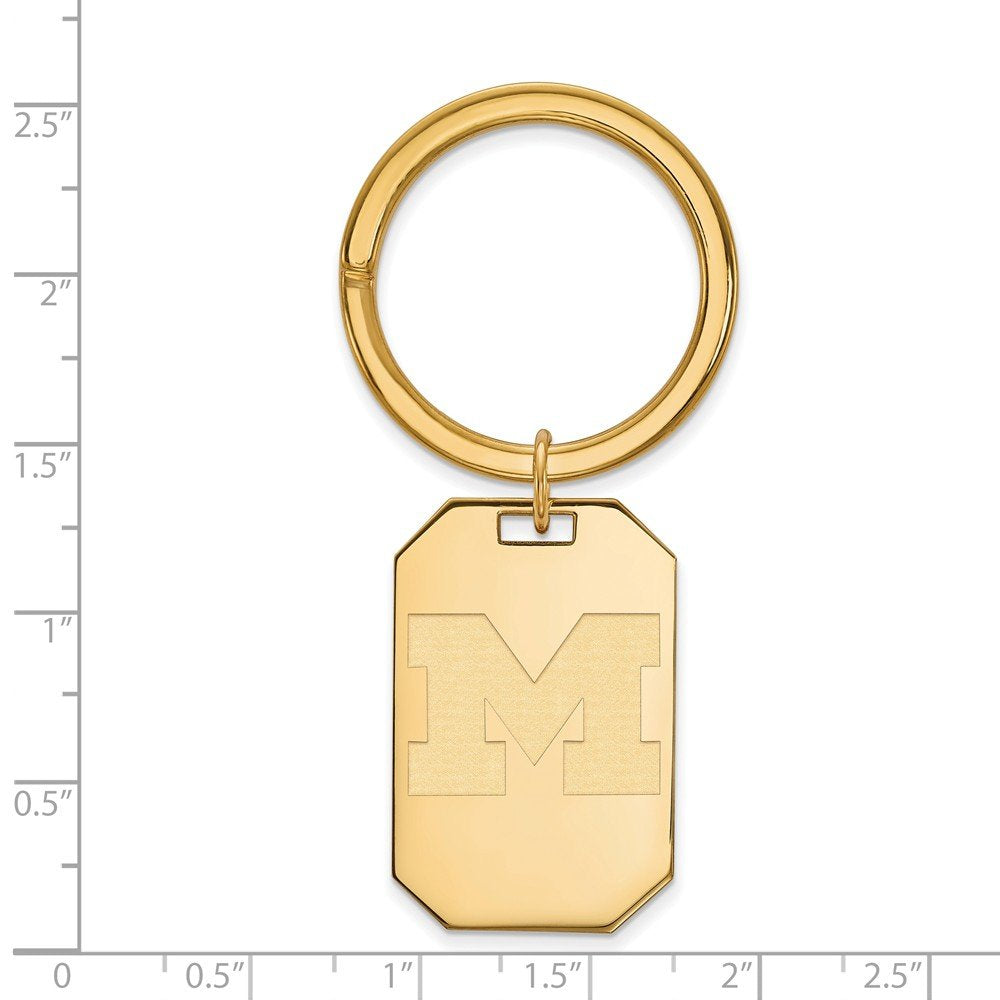 14k Gold Plated Silver Michigan (Univ of) Key Chain