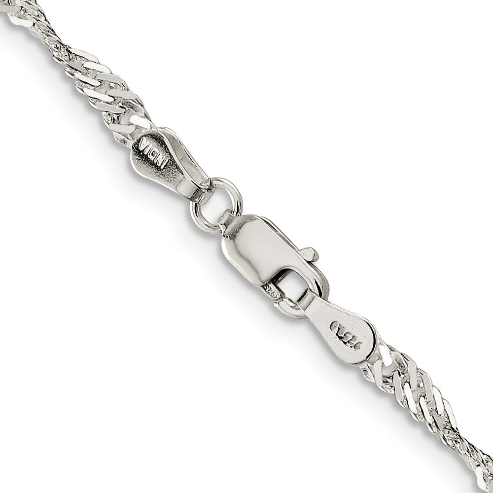 Sterling Silver 3mm Singapore Chain 22 Inches